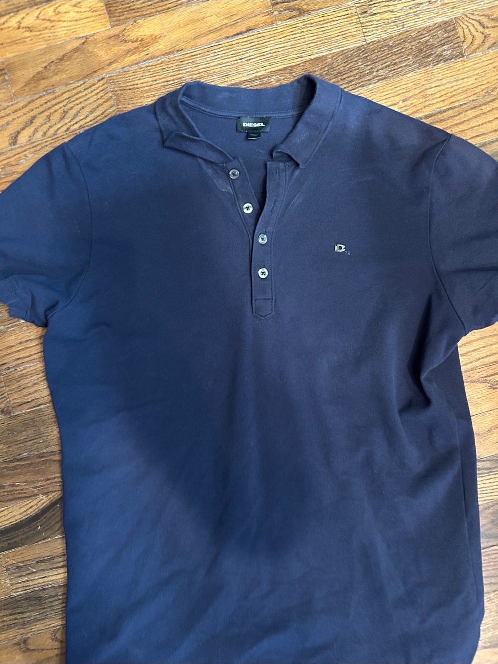 Diesel Men's Dark Navy Short Sleeve Henley Polo